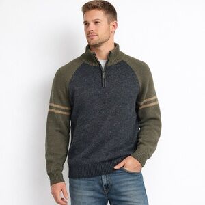 Arizona Jean Company Wool Blend Quarter Zip Knit Sweater Mens XL